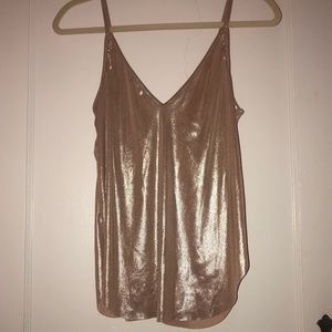 L.A. Hearts rose gold shimmer tank top from Pacsun